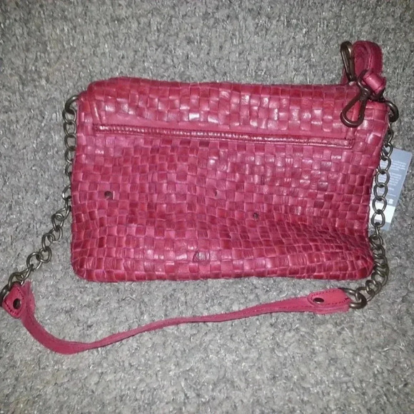VALENTINA-Red Woven Leather-Crossbody/Shoulder Straps-AUTHENTIC-NWT-Gorgeous - Picture 4 of 5